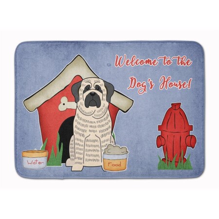 Carolines Treasures Dog House Mastiff Brindle White Machine Washable Memory Foam Mat BB2770RUG